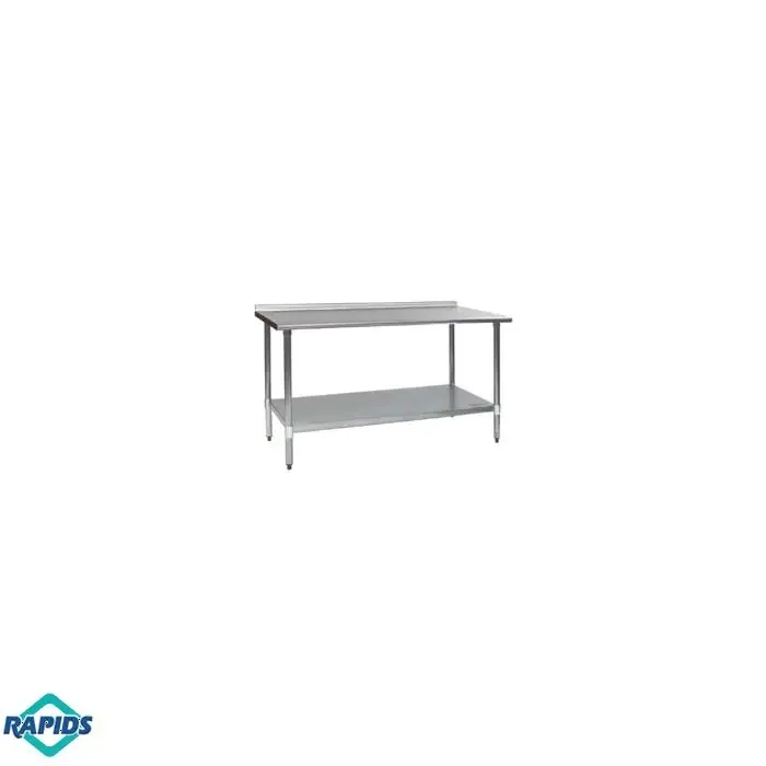 Deluxe Stainless Steel Work Table with 1-1/2″ Backsplash & Galvanized Undershelf 24″ x 96″ Eagle Group UT2496EB
