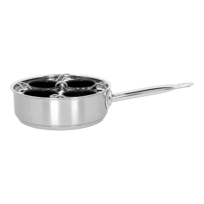 Demeyere Resto Four-Cup Egg Poacher Set, silver