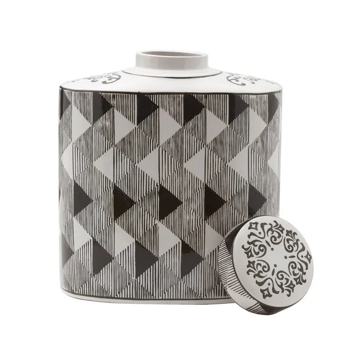 Diamond Decorative Oval Canister Vase
