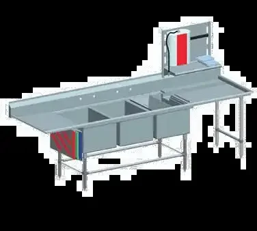 Eagle Group FNP2860-3-48TR Commercial Sink, (3) Three Compartment, 14 Gauge Stainless Steel Construction with Stainless Steel Legs and With Left-hand Drainboard – 115.5″ W