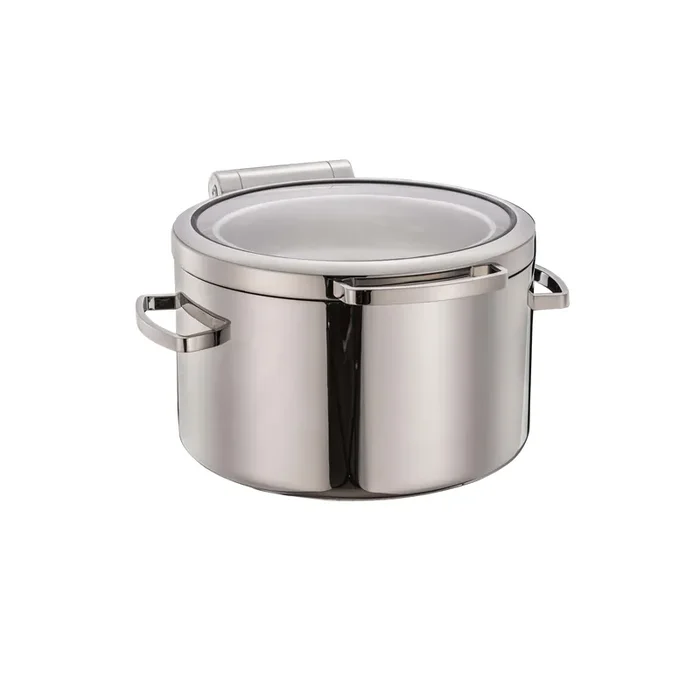 Eastern Tabletop 38811G Jazz Smooth 11 qt. Soup Chafer w/ Glass Cover