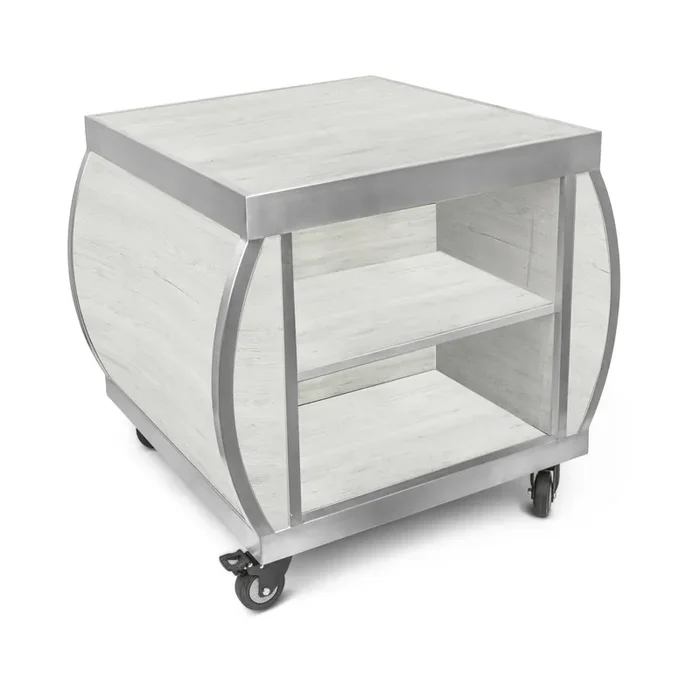 Eastern Tabletop ST5265W Curve Bulge 31.5 x 33.5 in. H Cart w/ Casters