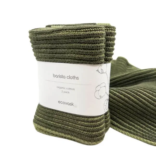 Ecovask Barista Cloths 2pk Olive Moss