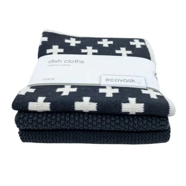 Ecovask Mixed Dishcloths 3pk Poppy Seed