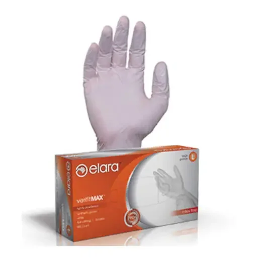Elara FSX303 verifitMAX Large White Synthetic Vinyl Disposable Gloves, Powdered, 1000/CS