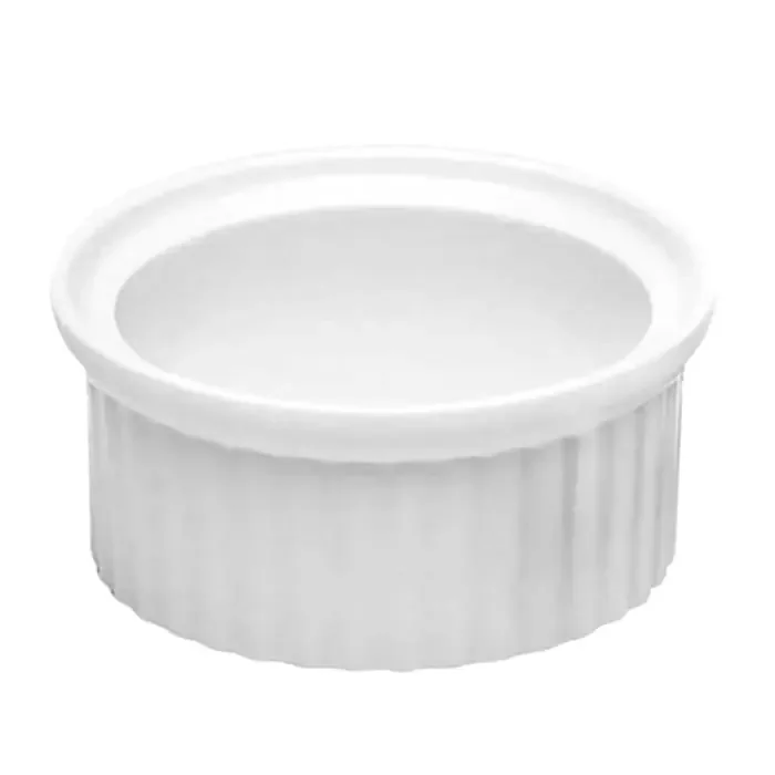 Elite Global Solutions R2-W Ribbed Round 2 Oz. White Ramekin – 6 / CS