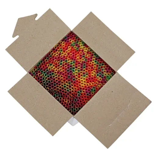 Empress ECK775NE Semi Slim Straw / Stirrer Unwrapped 7.75″ Neon Boxed