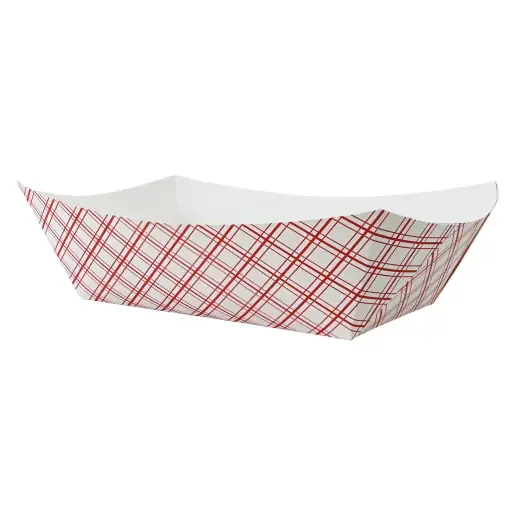 Empress EFT1000 10lb Red Plaid Food Tray PFAS Free