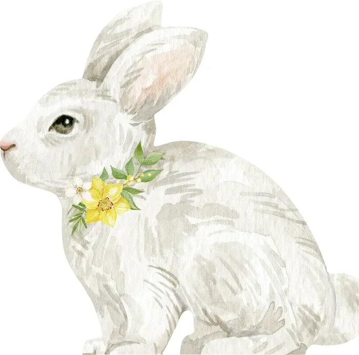 Ensemble de 12 serviettes de table en papier Lapin