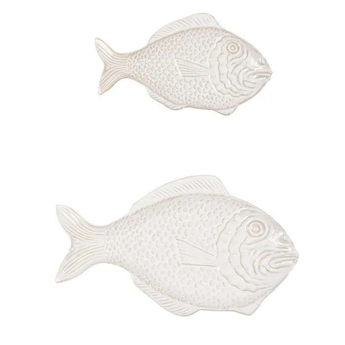 Ensemble de 2 bols en grès XL en forme de poisson