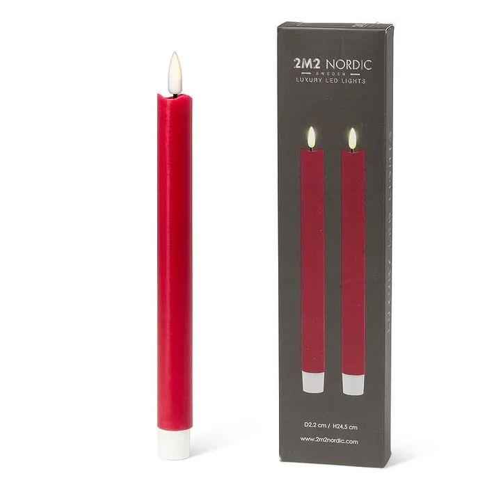 Ensemble de 2 chandelles au led Rouges 9.5po