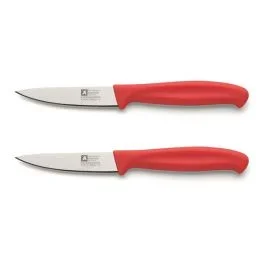 Ensemble de 2 couteaux d’office avec manche rouge