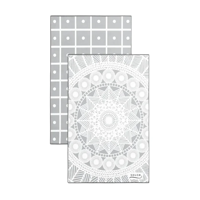 Ensemble de 2 linges à vaisselle Les Raffinées Gris – Solem