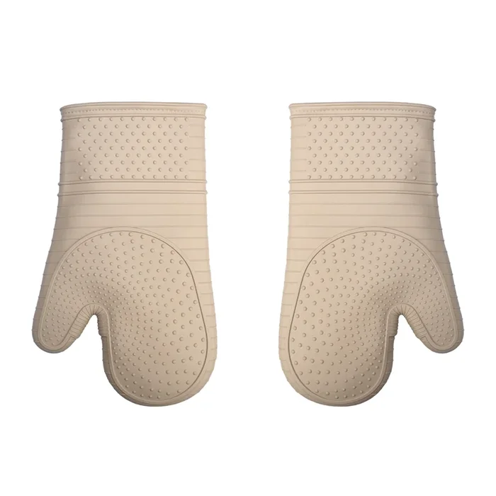 Ensemble de 2 mitaines de four en silicone Beige