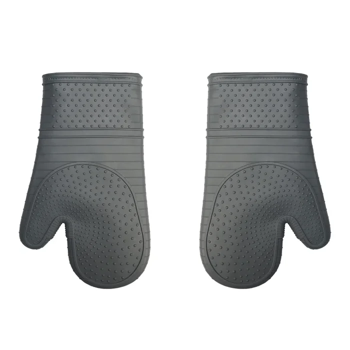 Ensemble de 2 mitaines de four en silicone Gris