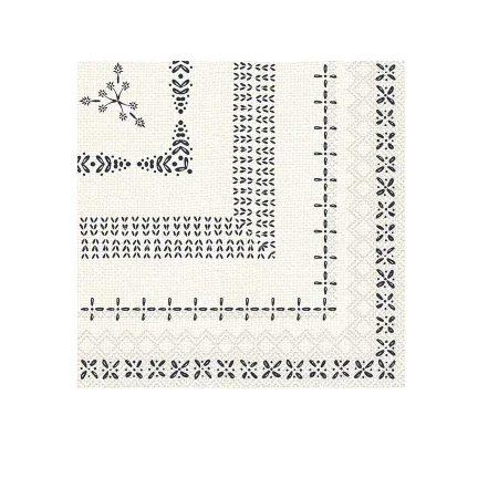 Ensemble de 20 napkins Ornement crème