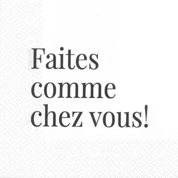 Ensemble de 20 serviettes de table en papier Faites comme chez vous