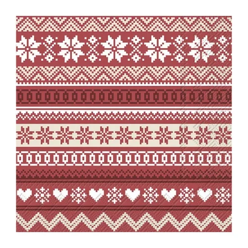 Ensemble de 20 serviettes de table en papier hiver Rouge