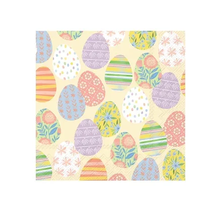 Ensemble de 20 serviettes de table en papier Œufs de pâques