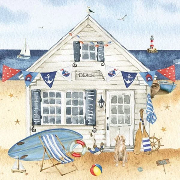 Ensemble de 20 serviettes de table en papier Plage