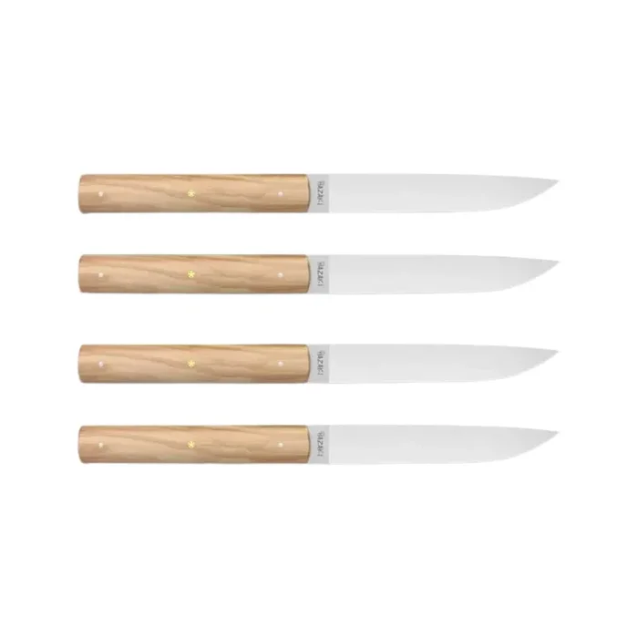 Ensemble de 4 couteaux à steak bois d’olivier – Hazaki