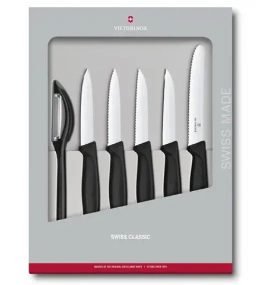 Ensemble de couteaux d’office noir Swiss Classic 6 pièces – Victorinox