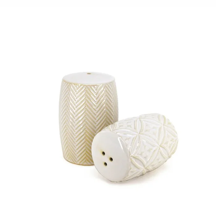 Ensemble de salière et poivrière en céramique texturée