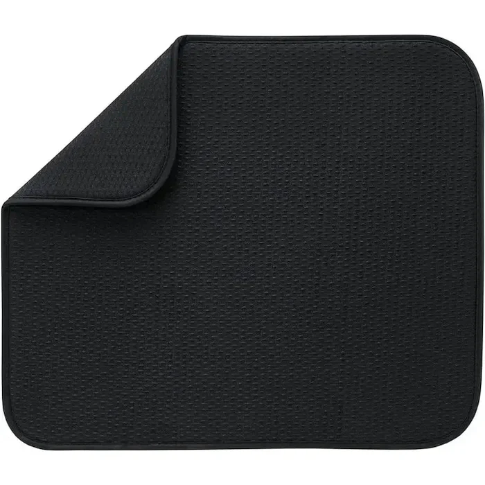 Envision Home Dish Drying Mat, Black, 16×18
