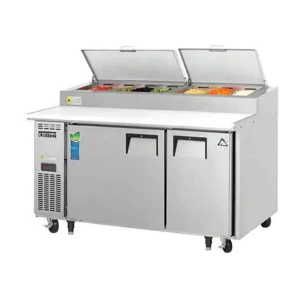 Everest Refrigeration EPPSR2 59.13‘‘ 2 Door Counter Height Refrigerated Pizza Prep Table