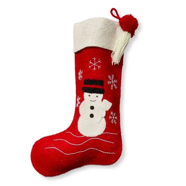 Farmhouse Snowman Stocking