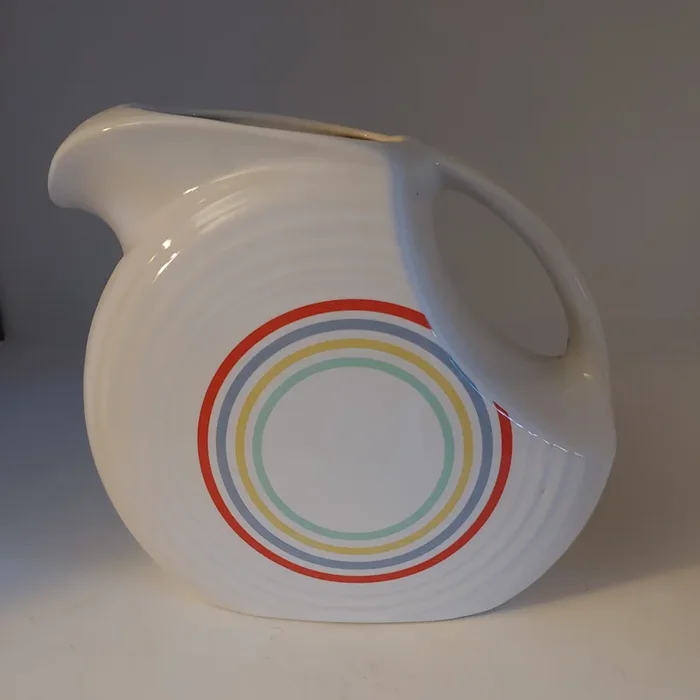 Fiesta Fiestaware Rainbow Quatro Stripe Disk Pitcher