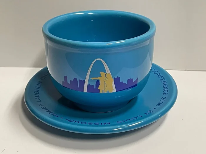 Fiesta HLCCA 2006 St Louis Missouri ARCH Chile Bowl and Saucer Peacock