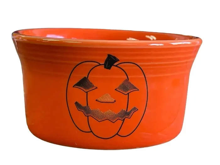Fiesta Spooky Glowing Pumpkin Ramekin NWT