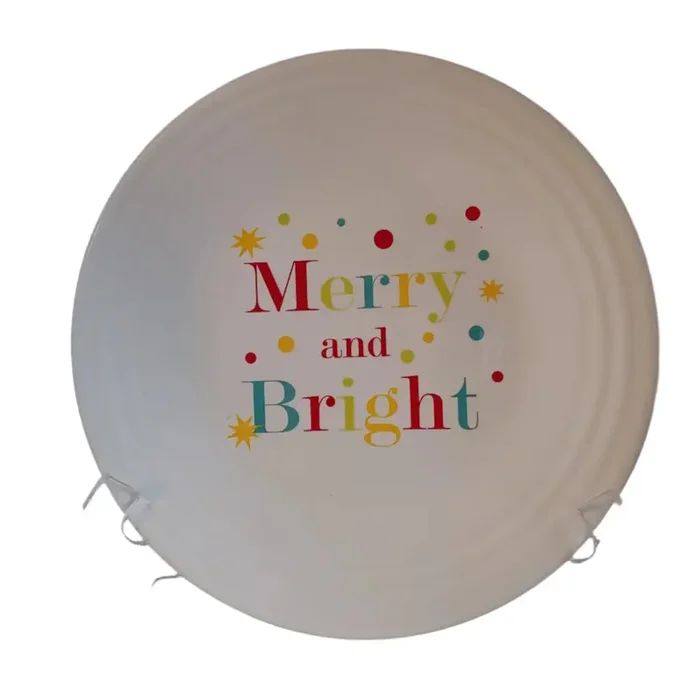 Fiestaware Merry and Bright Luncheon Plate Fiesta Christmas 9 inch plate New. RETIRED