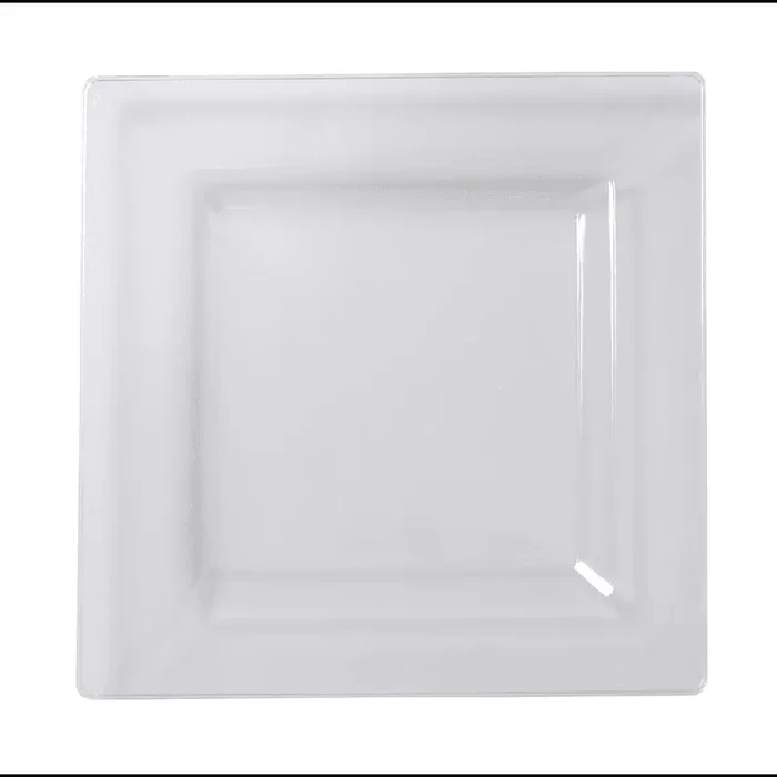 Fineline Setting 1609-CL Clear Plastic 9.5 in. Square Plate – 120 / CS