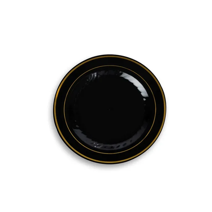 Fineline Setting 506-BKG Black Polystyrene 6″ Plate – 150 / CS