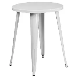 Flash Furniture CH-51080-29-WH-GG 24″ Round White Metal Indoor-Outdoor Table