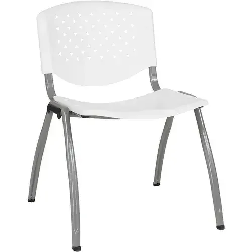Flash Furniture RUT-F01A-WH-GG Hercules Series Stacking Chair