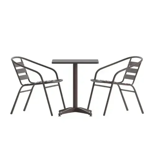Flash Furniture TLH-ALUM-28SQ-017BZ2-GG Lila 27.5‘‘ Bronze Square Aluminum Indoor-Outdoor
