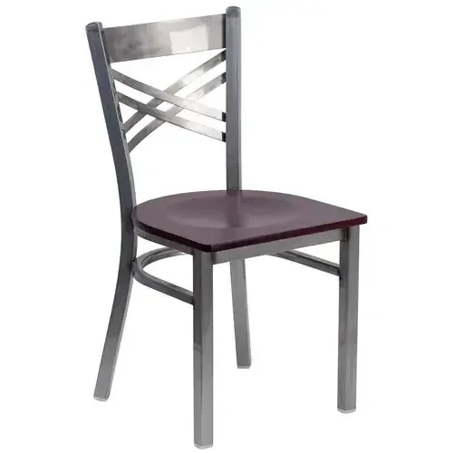 Flash Furniture XU-6FOB-CLR-MAHW-GG Hercules Series Restaurant Chair