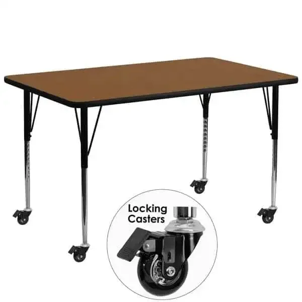 Flash Furniture XU-A3072-REC-OAK-H-A-CAS-GG Activity Table