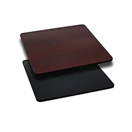 Flash Furniture XU-MBT-2424-GG 24″ Square Table Top with Black or Mahogany Reversible Laminate Top