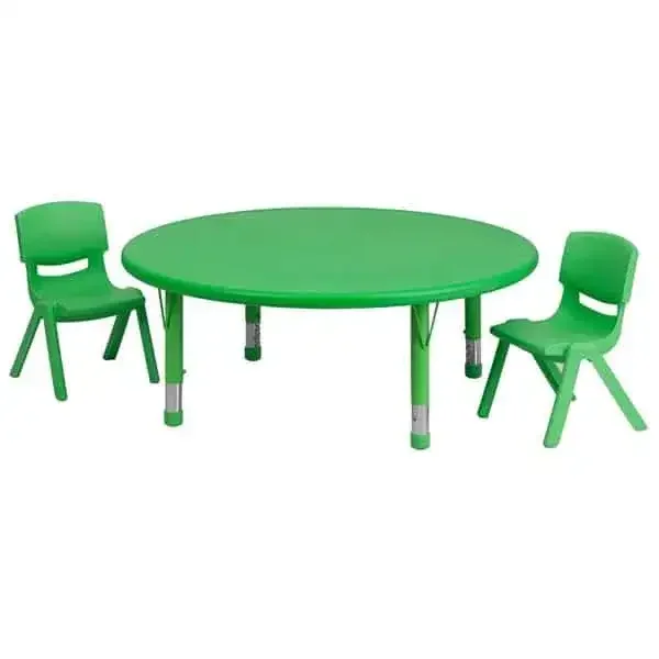 Flash Furniture YU-YCX-0053-2-ROUND-TBL-GREEN-R-GG Preschool Activity Table Set