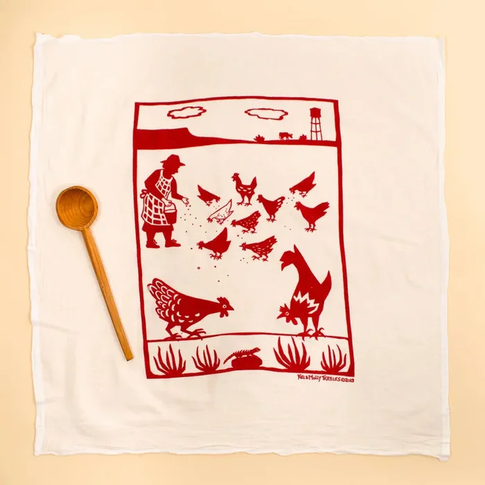 Flour Sack Dish Towel: Free Range