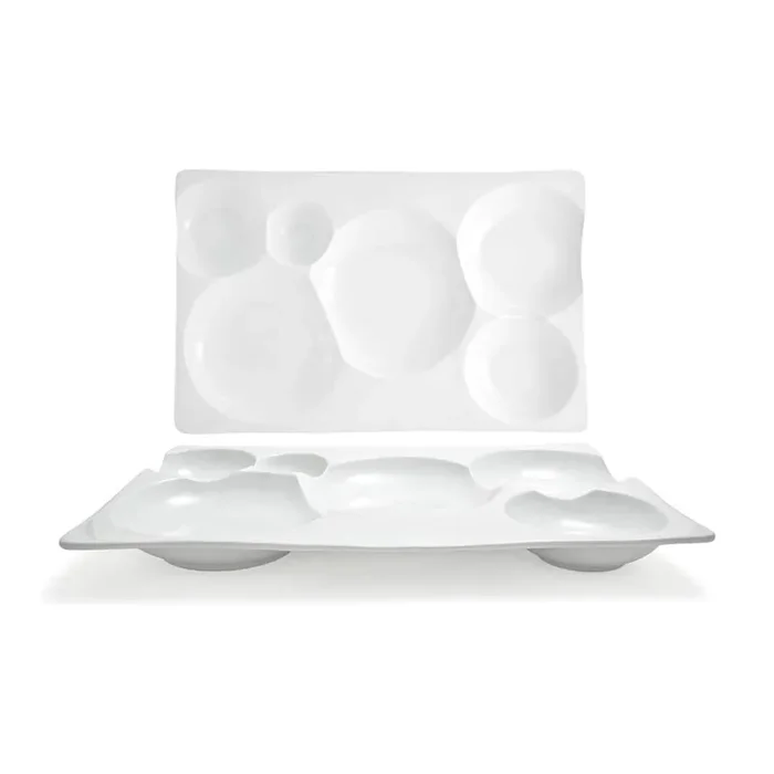 FOH BPT037WHP21 Harmony Bento 15.5″ Platter – 4 / CS