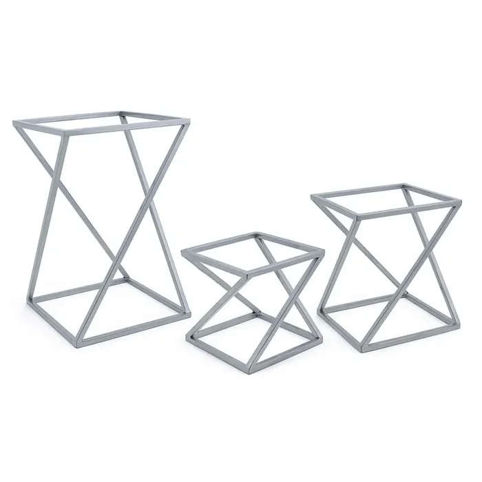 FOH BRI005BCI28 B3″ Silver Twist Risers – Set