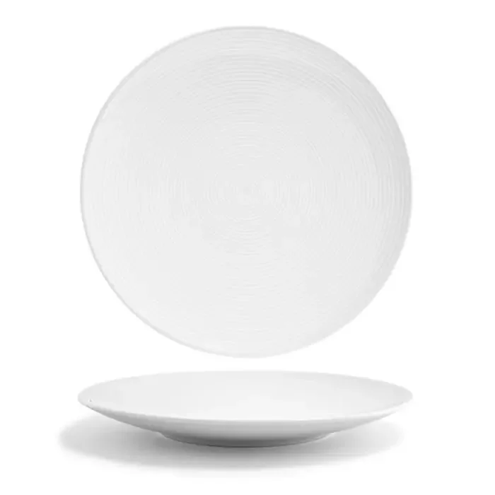 FOH DDP018WHP22 Spiral 11″ White Plate – 6 / CS