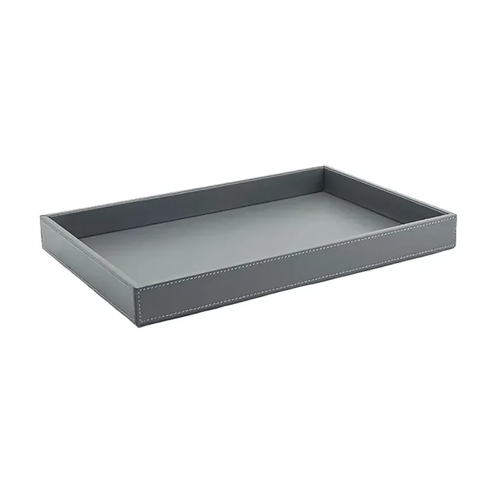 FOH RRT015GYL21 London Smoke 15 x 10″ Faux Leather Tray – 4 / CS