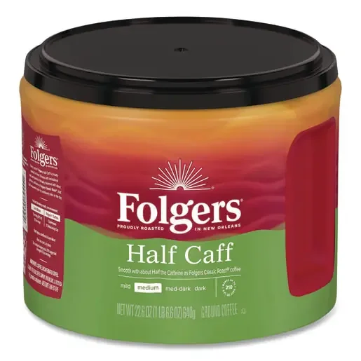 Folgers FOL20527 Half Caff Ground Coffee, 22.6 oz Canister