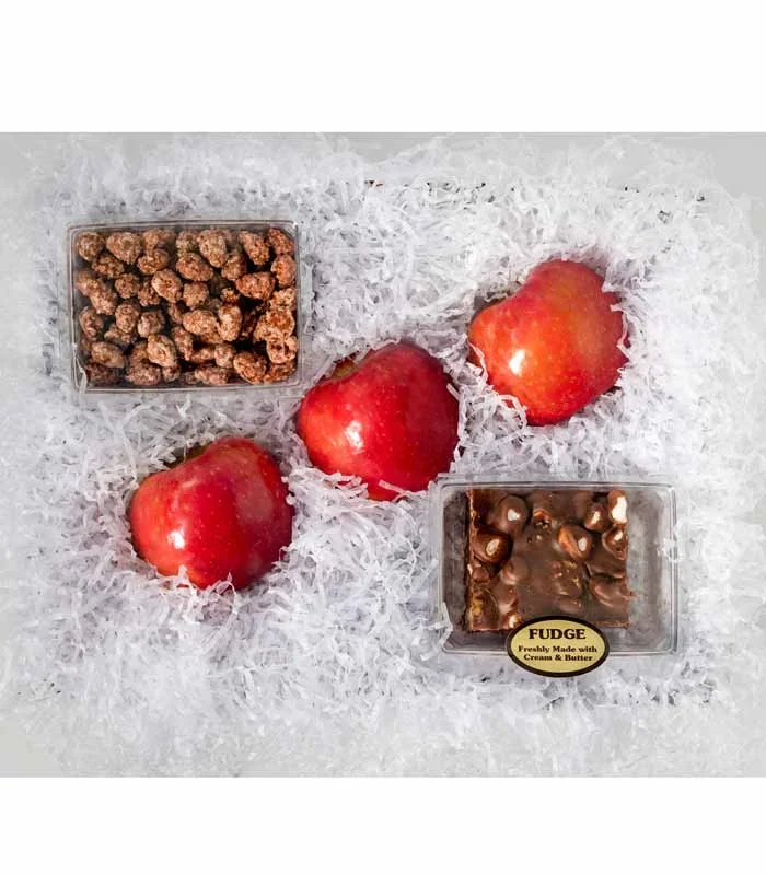 Fresh Apple Gift Box with Fudge and Nuts